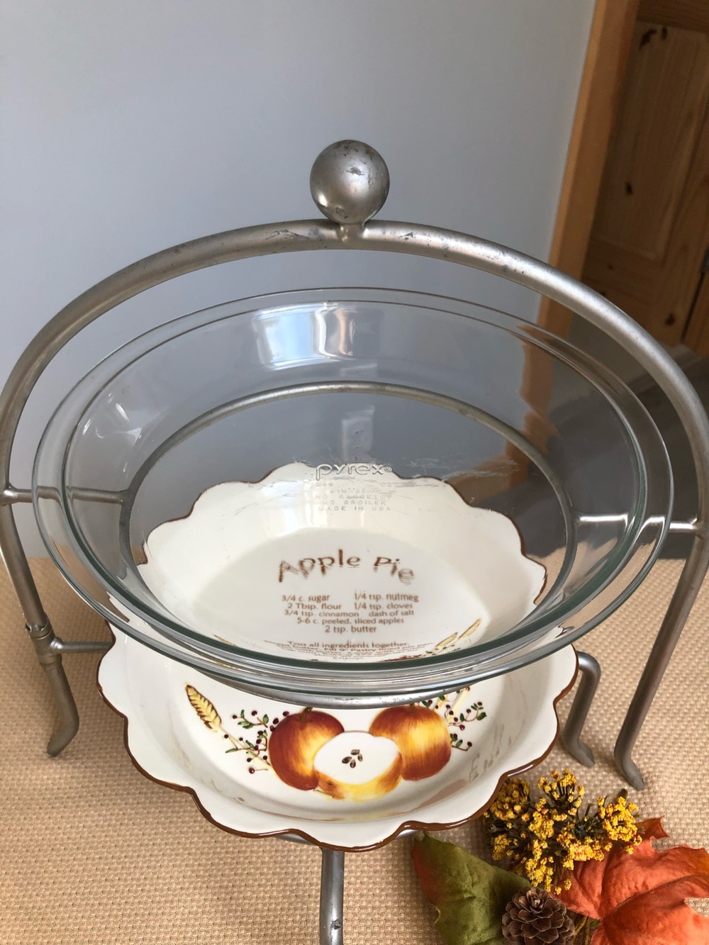 Two Tier Double Expandable Pie Plate Stand Rack - Picture 6 of 8